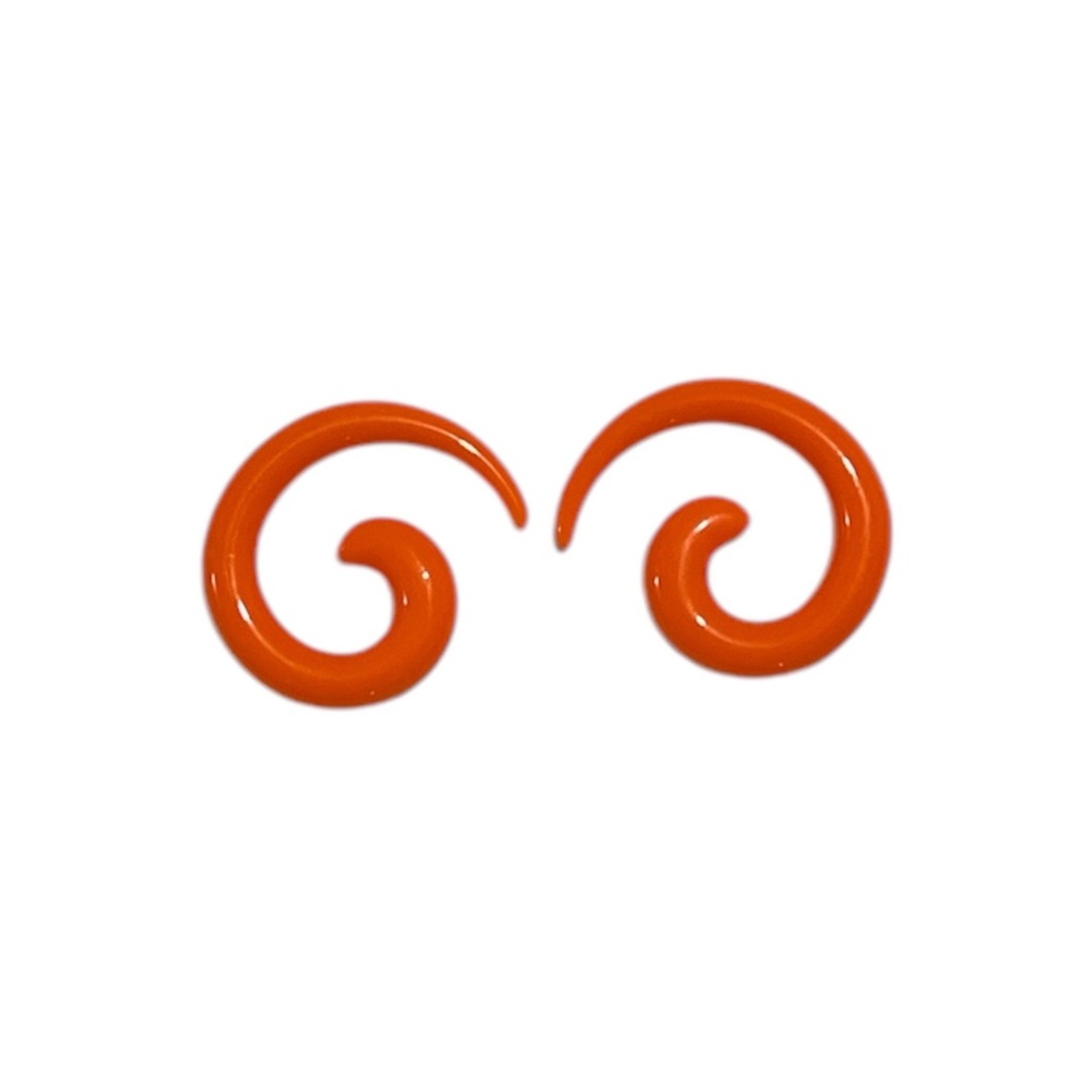 Pair of Brand New Orange Acrylic Spiral Ear Stretcher 
size 4g